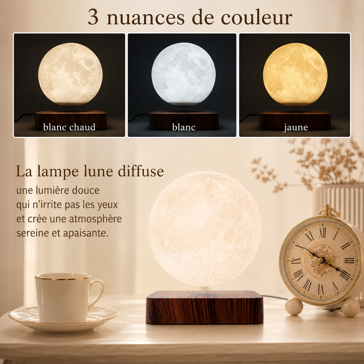 Lampe Lune Flottante - Éclairez vos nuits !