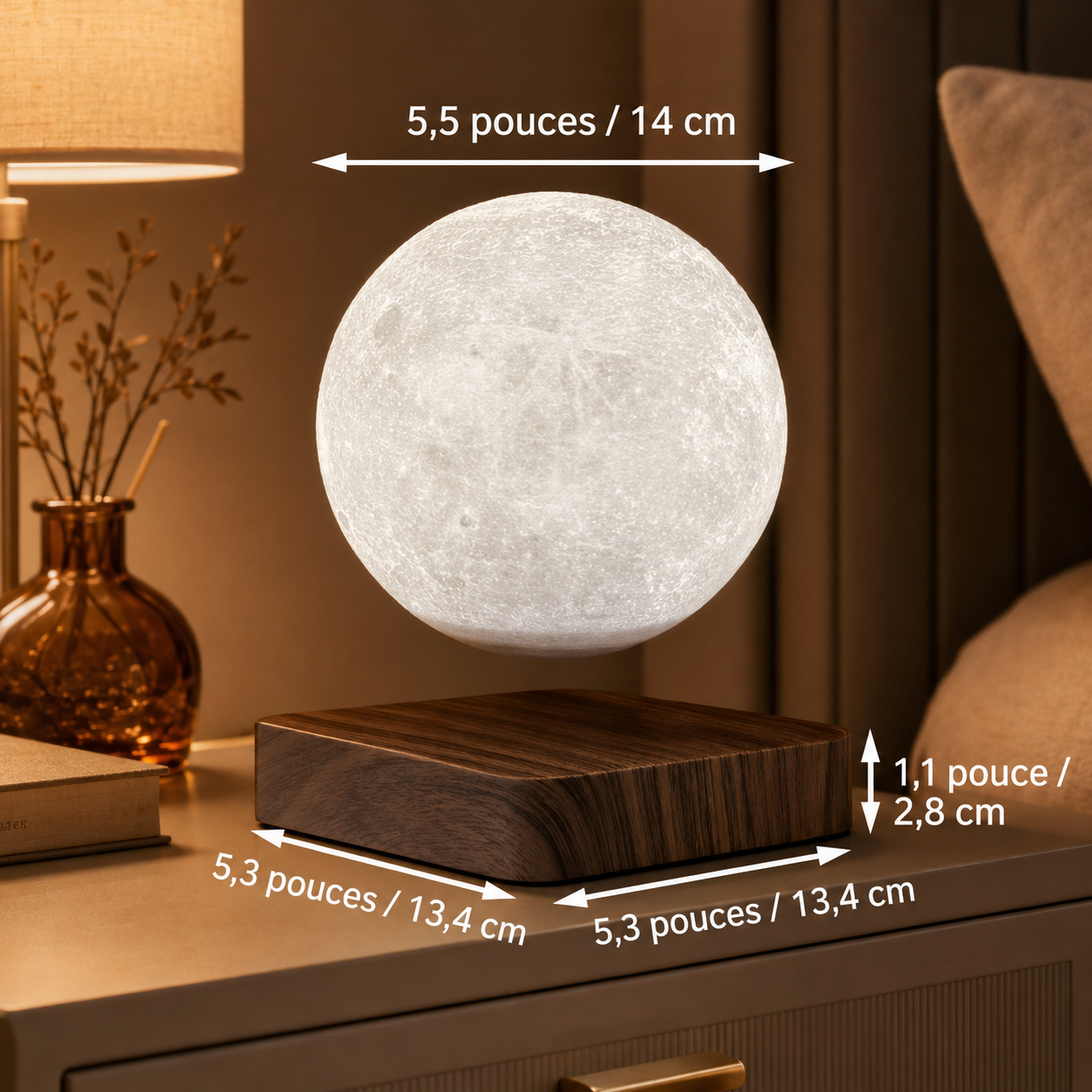Lampe Lune Flottante - Éclairez vos nuits !
