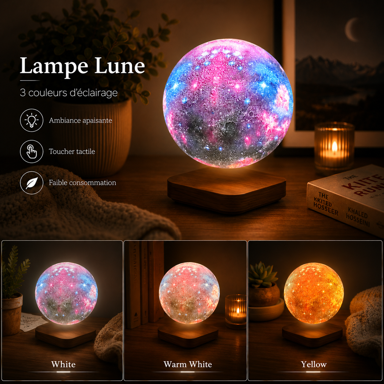 Lampe Lune Galaxie - Éclairez vos nuits !